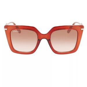 FERRAGAMO Gancini 51mm Rectangular Sunglasses
Color: TRANSPARENT BROWN